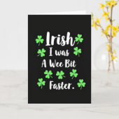 Carte drôle « J'étais plus rapide irlandais » (Fleur jaune)