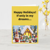 Carte Drôle jeu de mots Je serai Gnome pour Noël Joyeux (Fleur jaune)