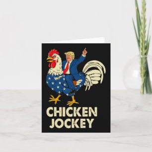 Carte Drôle Jockey De Poulet Trump Mème Pour Hommes Femm