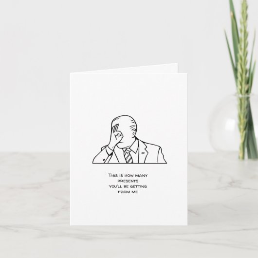 Carte Drôle Joe Biden faisant zéro Signe anniversaire (Devant)