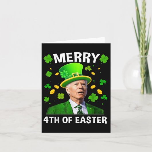 Carte Drôle Joe Biden Jour de la Saint Patrick Joyeux 4è (Devant)
