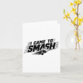 Carte Drôle Joueur Badminton Humour Smash Shuttle 1 (Fleur jaune)