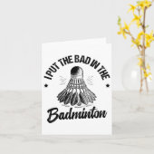 Carte Drôle Joueur Badminton Love Shuttle Design 14 (Fleur jaune)