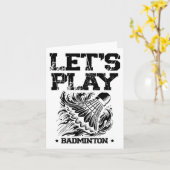 Carte Drôle Joueur Badminton Love Shuttle Design 23 (Fleur jaune)