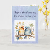 Carte Drôle Joyeux Anniversaire Amour Mignonne Lovebirds (Fleur jaune)