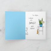 Carte Drôle Joyeux Anniversaire Chat Ajouter un nom Cart (Intérieur)