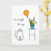 Carte Drôle Joyeux Anniversaire Chat Ajouter un nom Cart (Fleur jaune)