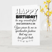 Carte drôle Joyeux anniversaire fille de voeux en droit (Fleur jaune)