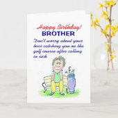 Carte drôle Joyeux anniversaire voeu golfer (Fleur jaune)