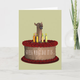 Carte Drôle Joyeux chameau d'anniversaire