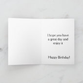 Carte drôle joyeux chien d'anniversaire et tortue (Intérieur)