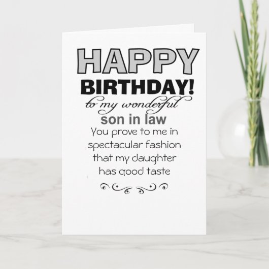 Carte drôle Joyeux fils d'anniversaire en droit (Devant)
