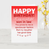 Carte Drôle Joyeux fils d'anniversaire en droit (Fleur jaune)