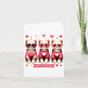 Carte Drôle Joyeux Meowentines Mignon Saint Valentin Cha