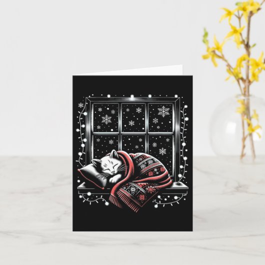 Carte Drôle Joyeux Noël Cadeaux Chat Pour Maman Chat Fem (Fleur jaune)