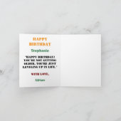 Carte Drôle joyeux rose de soleil d'anniversaire (Intérieur)