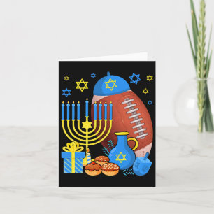 Carte Drôle Juif Football Ball Menorah Happy Hanoukka