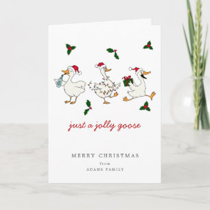 Carte Drôle Juste Une Oie Joyeuse Silly Santa Noël