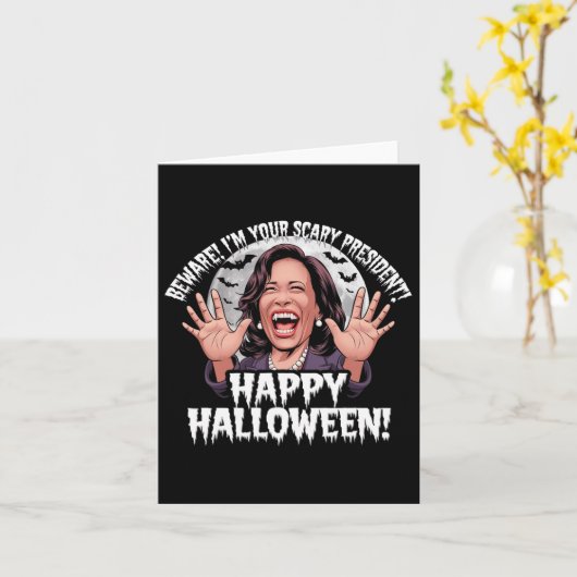 Carte Drôle Kamala Harris Épouvantable Blague Halloween  (Fleur jaune)