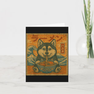 Carte Drôle Kawaii Ramen Husky Nouilles Japonaises Husky