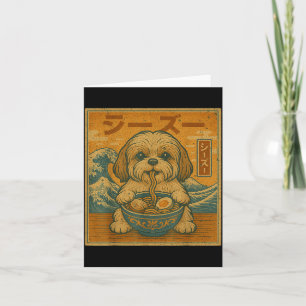 Carte Drôle Kawaii Ramen Nouilles Japonaises Shih Tzu Ma