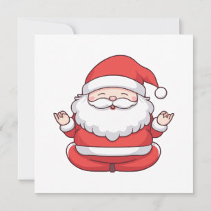 Carte Drôle Kawaii Santa Yoga Méditation