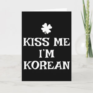 Carte Drôle Kiss Me I'm Korean St. Patrick's Day Corée d