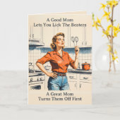 Carte Drôle les années 50 Fête des Mères Rétro (Fleur jaune)