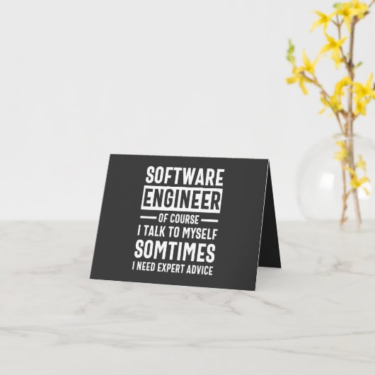 Carte Drôle logiciel de programmation ingénieur cadeau (Fleur jaune)