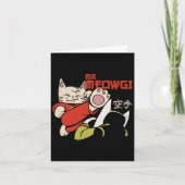 Carte Drôle M. Meowgi Karate Chat Meow Design Hommes Fem (Devant)