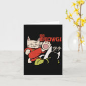 Carte Drôle M. Meowgi Karate Chat Meow Design Hommes Fem (Fleur jaune)