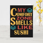 Carte Drôle Ma zone de confort sent le sushi (Fleur jaune)