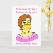 Carte Drôle maman Masque visage Lin Anniversaire (Fleur jaune)