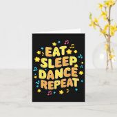 Carte Drôle Manger Dormir Danse Répéter Danser Cadeau co (Fleur jaune)