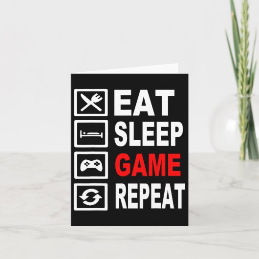 Carte Drôle Manger Dormir Jeu Répéter Pour Amateurs De J (Devant)