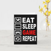 Carte Drôle Manger Dormir Jeu Répéter Pour Amateurs De J (Fleur jaune)