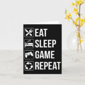 Carte Drôle Manger Dormir Jeu Répéter Pour les Amateurs  (Fleur jaune)