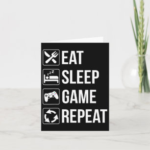 Carte Drôle Manger Dormir Jeu Répéter Pour les Amateurs