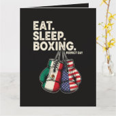 Carte Drôle Manger Dormir Répéter Boxe (Fleur jaune)