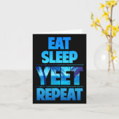 Carte Drôle Manger Dormir Yeet Répéter Vintage  (Fleur jaune)