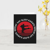 Carte Drôle Manger Sleep Karate Répéter (Fleur jaune)