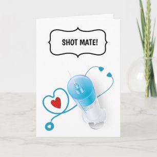 Carte Drôle médecin infirmière félicitations injection D