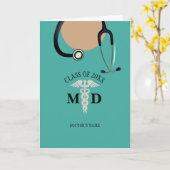 Carte Drôle Médecins Diplômés Manteau Stethoscope Nom (Fleur jaune)