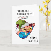 Carte  Drôle Meilleur Pèteur du Monde Je Veux Dire Papa (Fleur jaune)