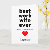 Carte Drôle meilleure femme de travail Valentine's Day (Fleur jaune)
