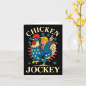 Carte Drôle Mème Jockey de poulet (Fleur jaune)