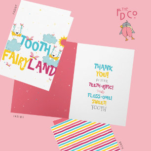 Carte Drôle Merci mignon De Terre De Fée De Dents