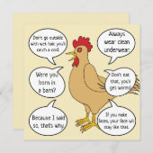 Carte Drôle Mère Hen Conseils Fête des Mères (Devant / Derrière)