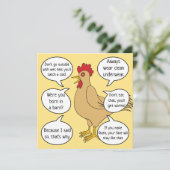 Carte Drôle Mère Hen Conseils Fête des Mères | jaune (Debout devant)