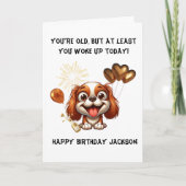 Carte Drôle mignon Chien Simple Anniversaire Salut (Devant)